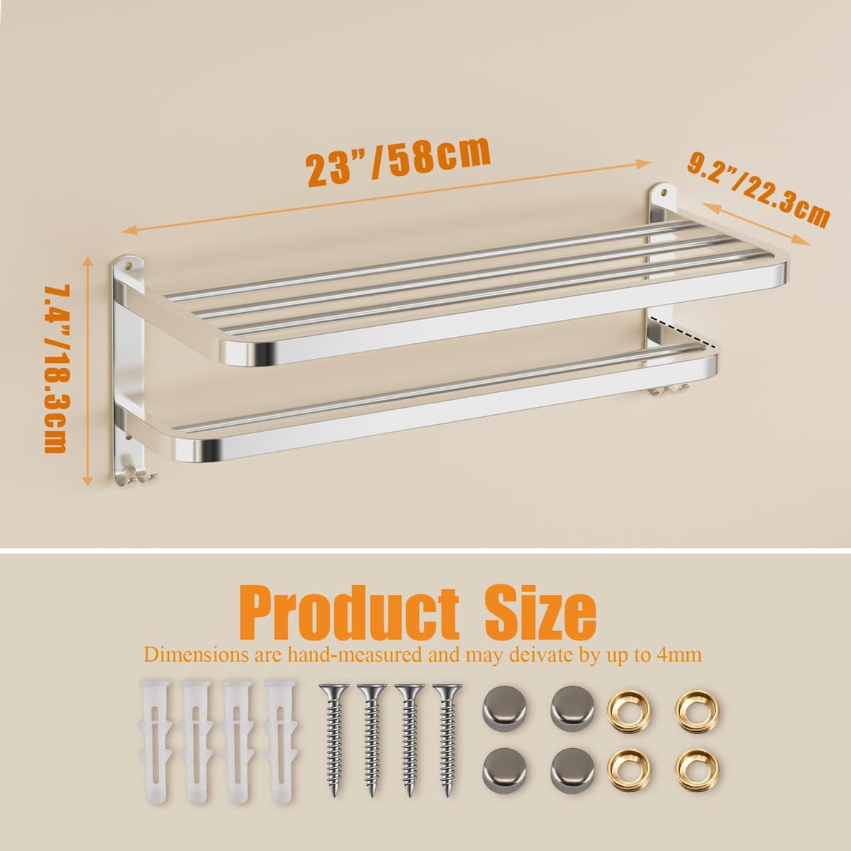 Bow Down NICETAKU Stainless Steel Towel Rack 23inch for Bathroom