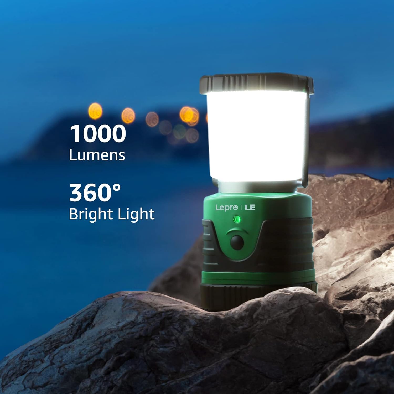 Lighting EVER Rechargeable LED Camping Lantern 1000LM 4400mAh Power Bank