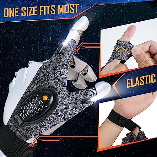 Rechargeable LED Flashlight Gloves Christmas Gifts for MenWomen
