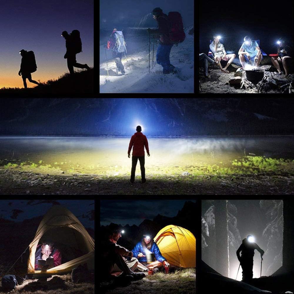 2-Piece Rechargeable Forehead Headlight for Night Walking Camping