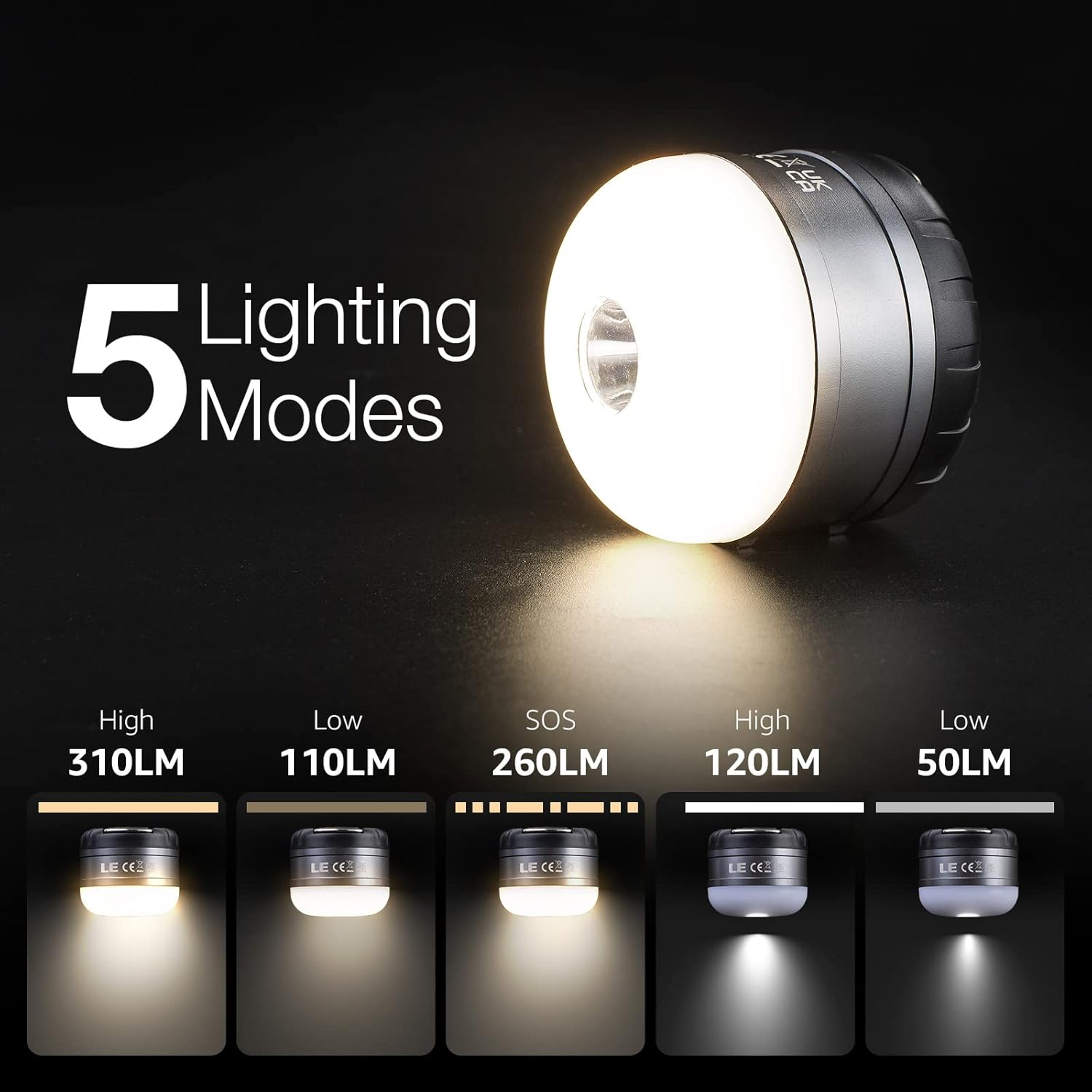 Enhanced LED Camping Lantern - Rechargeable 5 Light Modes