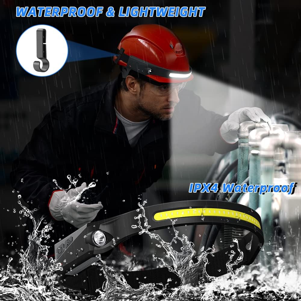 UUYEE Rechargeable 3-Pack Headlamp 230 Floodlight with Motion Sensor LED Modes