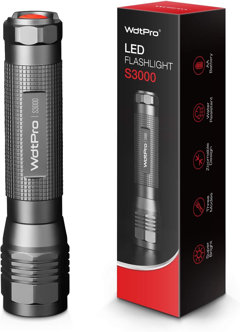 WdtPro High-Powered LED Flashlight S3000