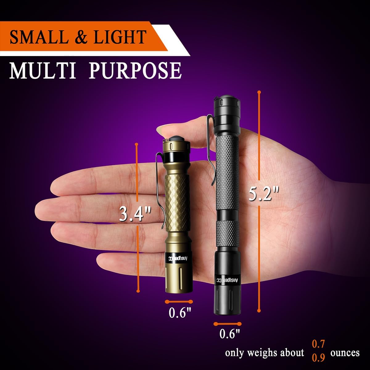 Ansyper CC UV Flashlight 2 Pack 395nm Black Light Detector