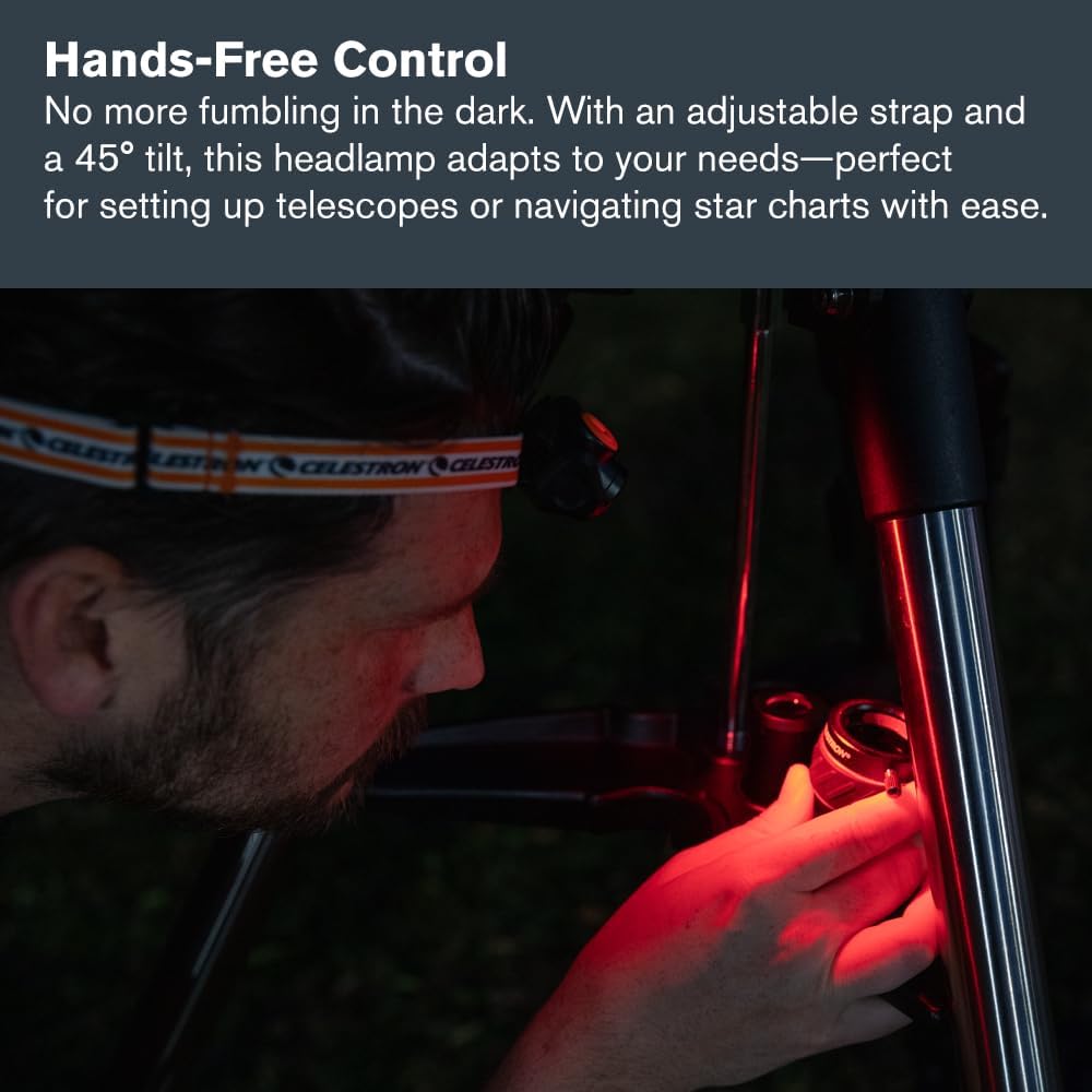 Celestron Night Vision Headlamp - 45 Adjustable for Astronomy Camping