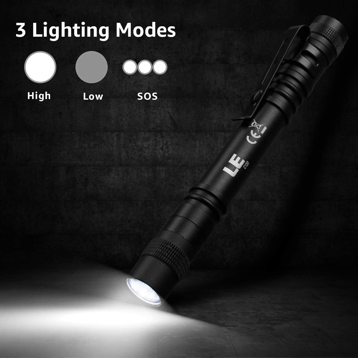 LE LED Pen Flashlight Lightweight Durable