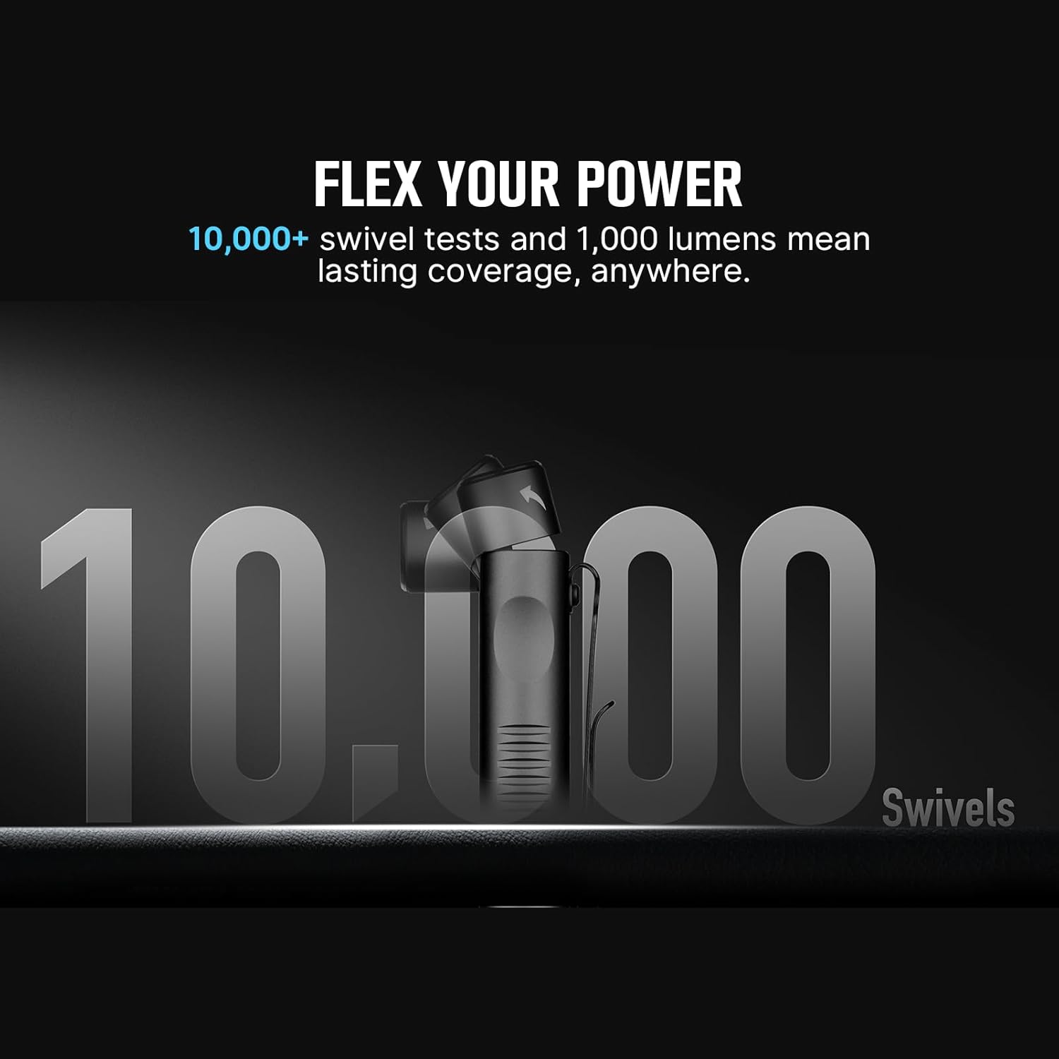 OLIGHT Arkflex Adjustable 1000 Lumens Rechargeable Handheld Flashlight