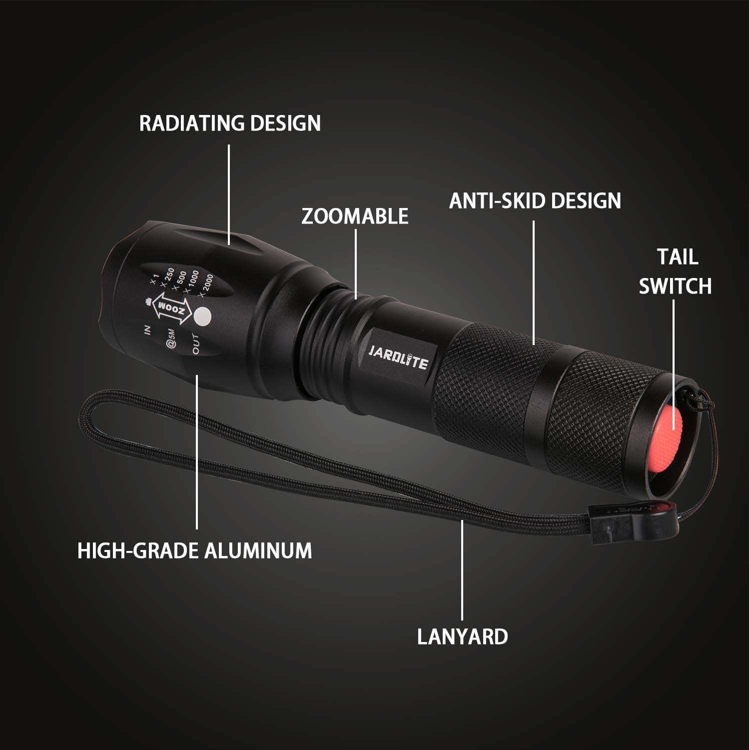 Adjustable Focus 4-Piece LED Handheld Flashlight Best for Hurricane Prep