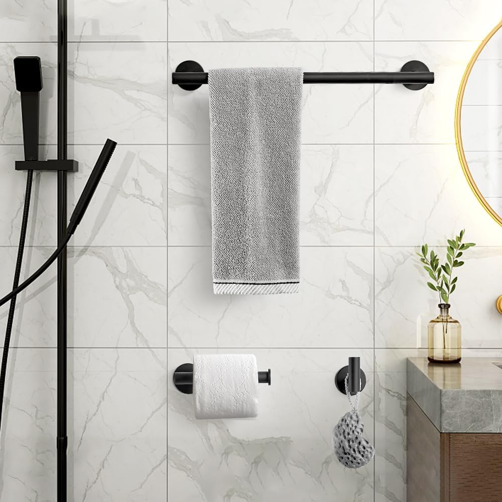 Versatile 5-Piece Bathroom Hardware Set Matte Silver for Any Style