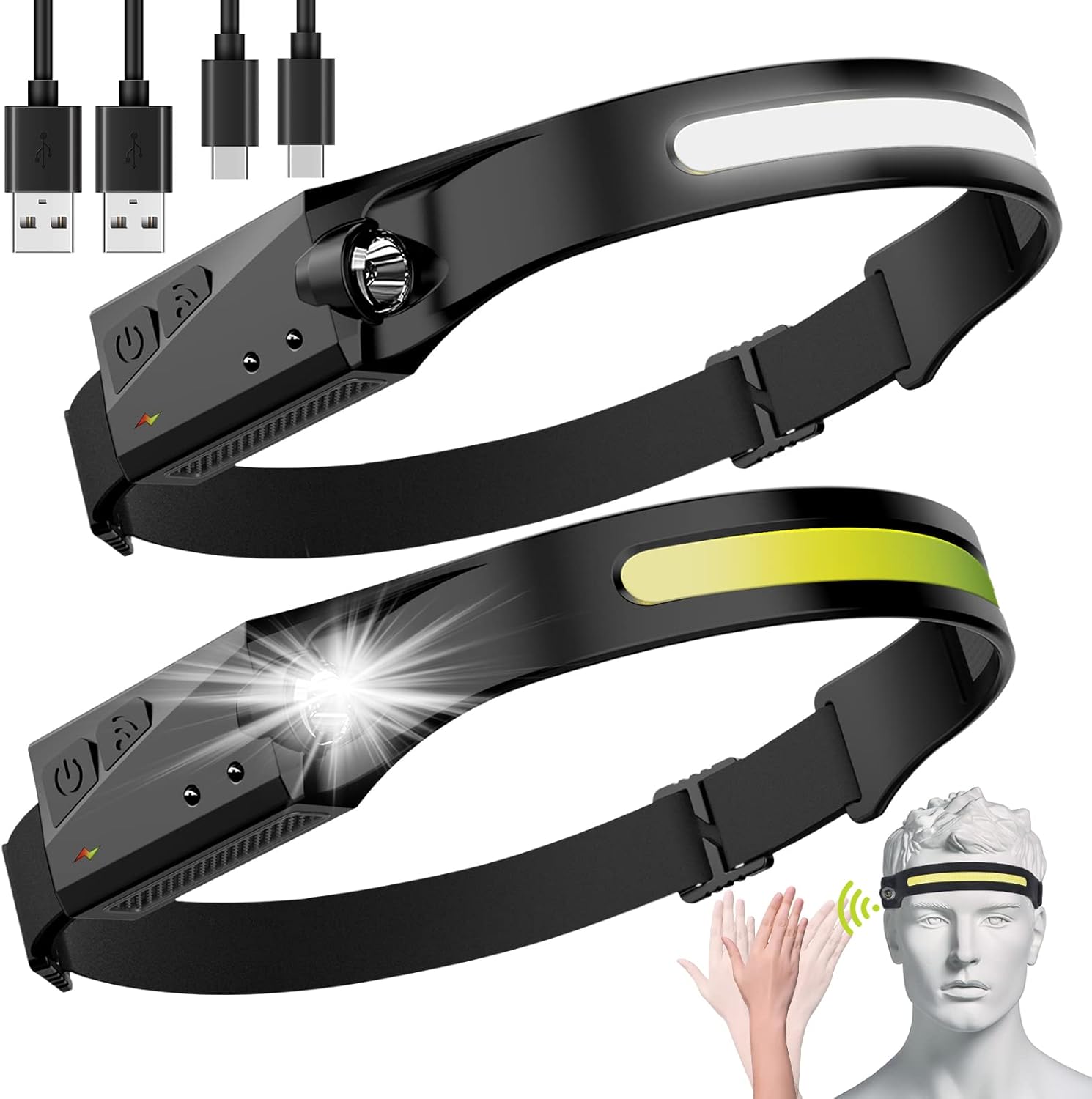 Aantal 2-Piece Rechargeable LED Headlamp