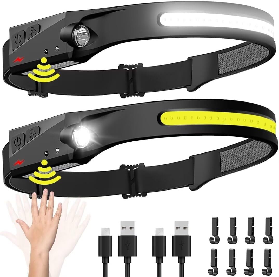 Rechargeable 230 Degrees Headlamp with Motion Sensor