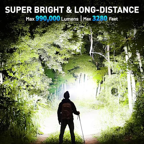 990000 Lumens 2-Pack Rechargeable LED Headlamp for Adults