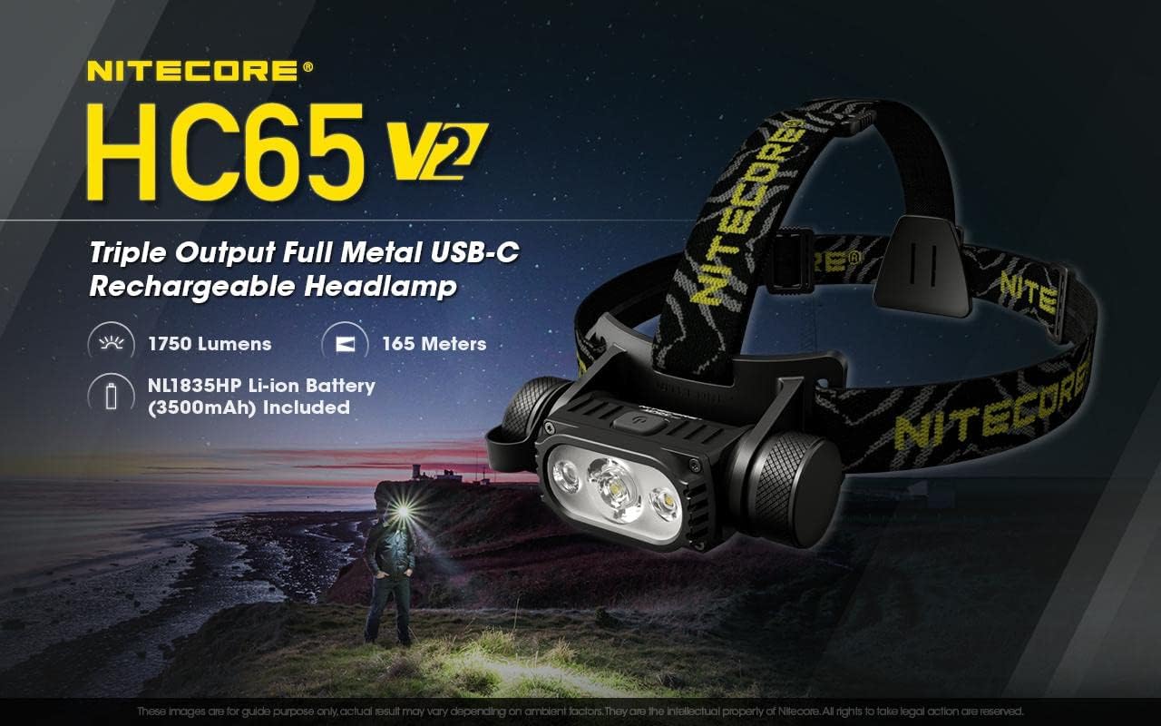 Nitecore HC65 V2 Rechargeable Headlamp - 1750 Lumens