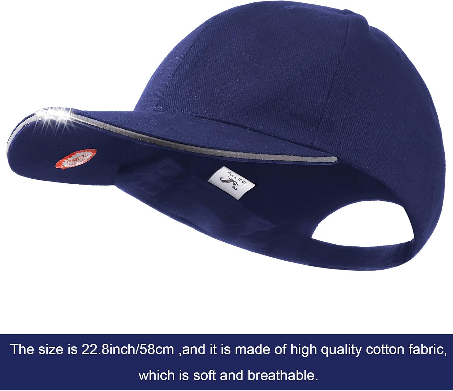 Durable LED Baseball Cap for Camping Fishing - 5 LED Lightweight Headlamp