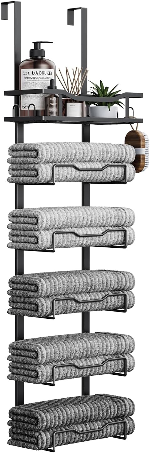Compact No-Drill Bathroom Towel Rack