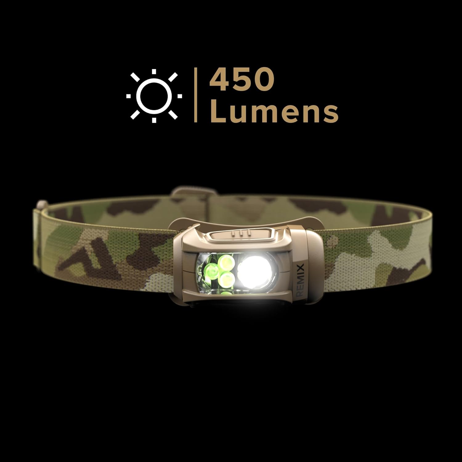 Princeton Tec Remix 450 Lumens Multi-Cam Red LED Headlamp