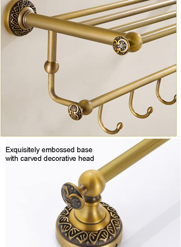 Elegant European Antique Copper Bath Towel Rack