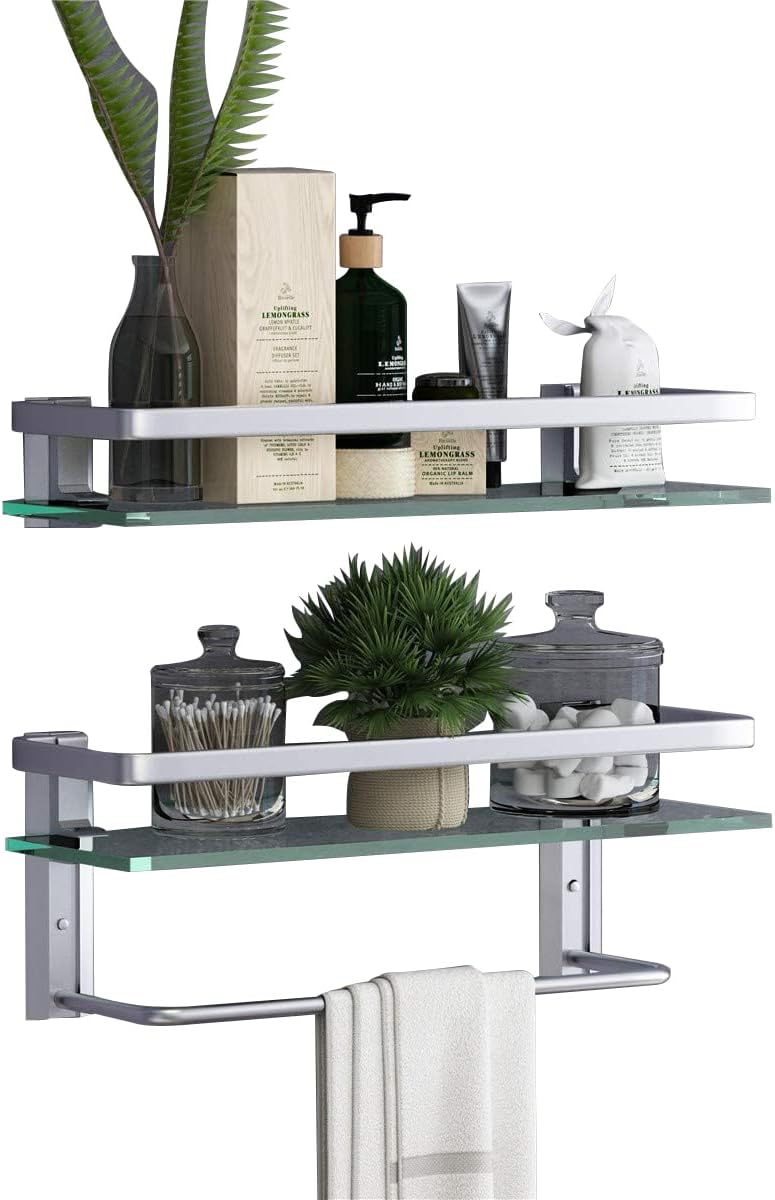 Sturdy Durable Glass Bath Shelf