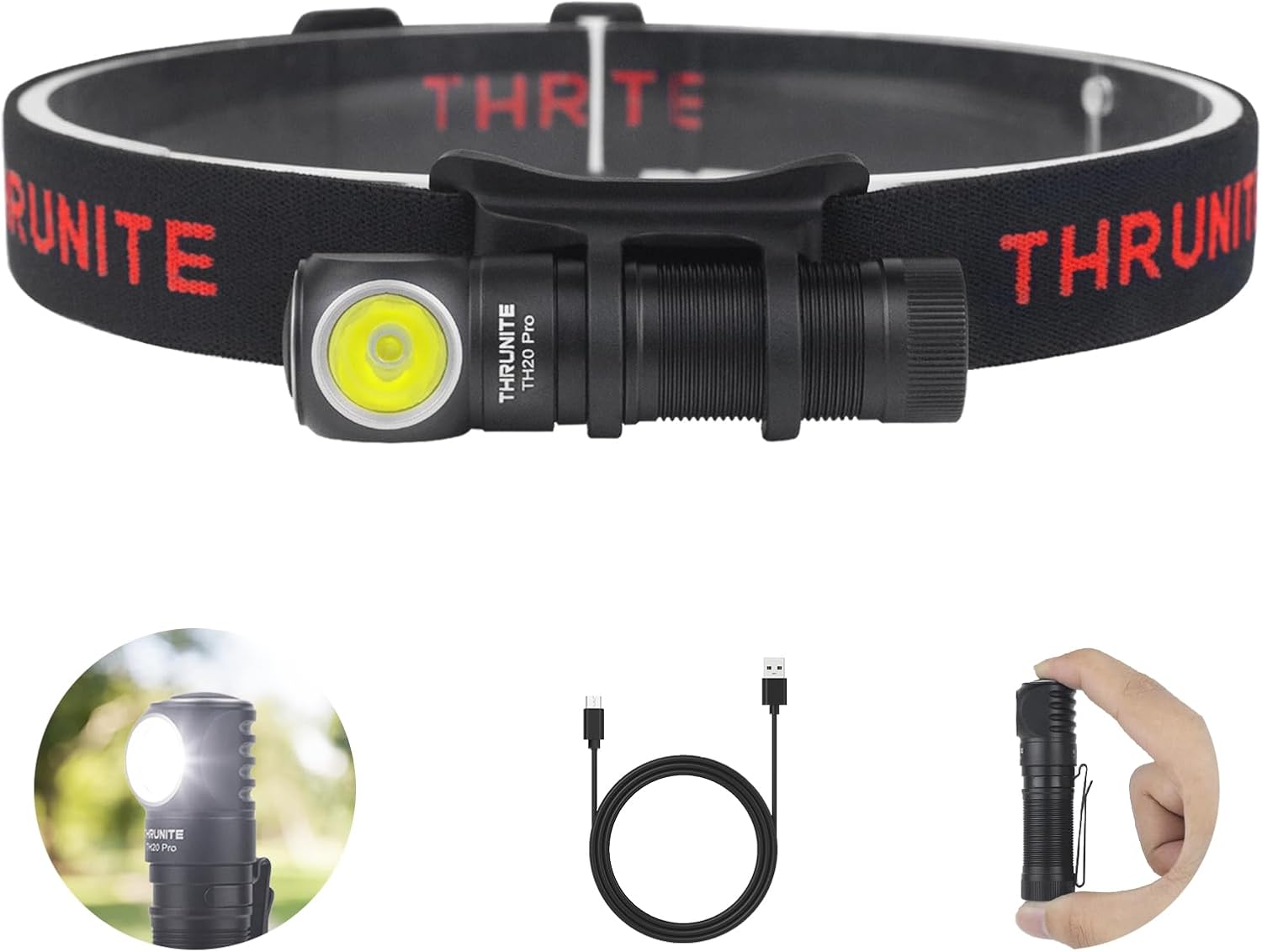 ThruNite TH20 Pro II - 1010 Lumens Rechargeable LED Headlamp for Hiking Camping