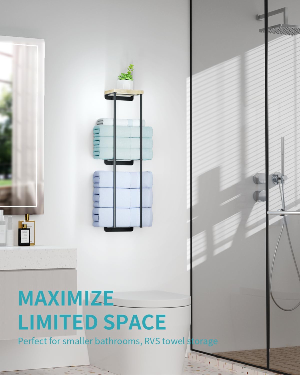 Stylish 2-Tier Metal Towel Rack
