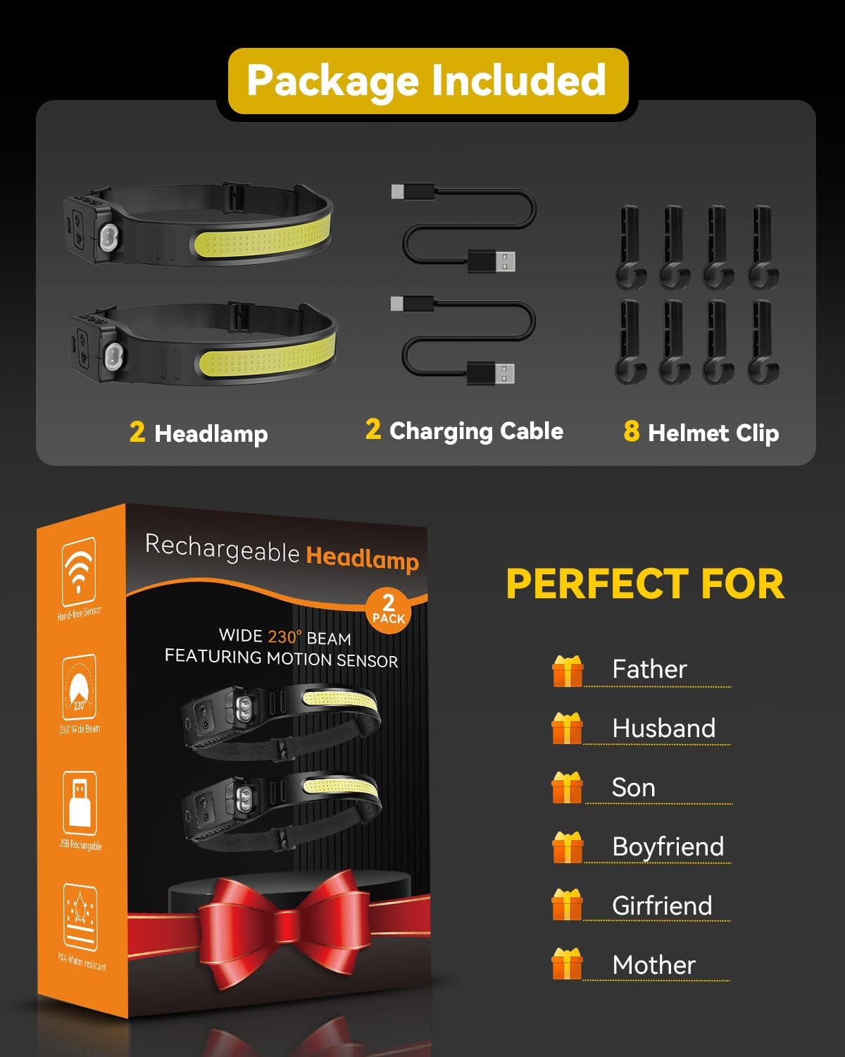 Durable and Bright 230 Headlamp for Adults