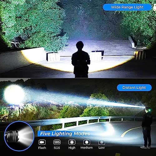 Rechargeable LED Headlamp 100000 Lumens waterproof durable