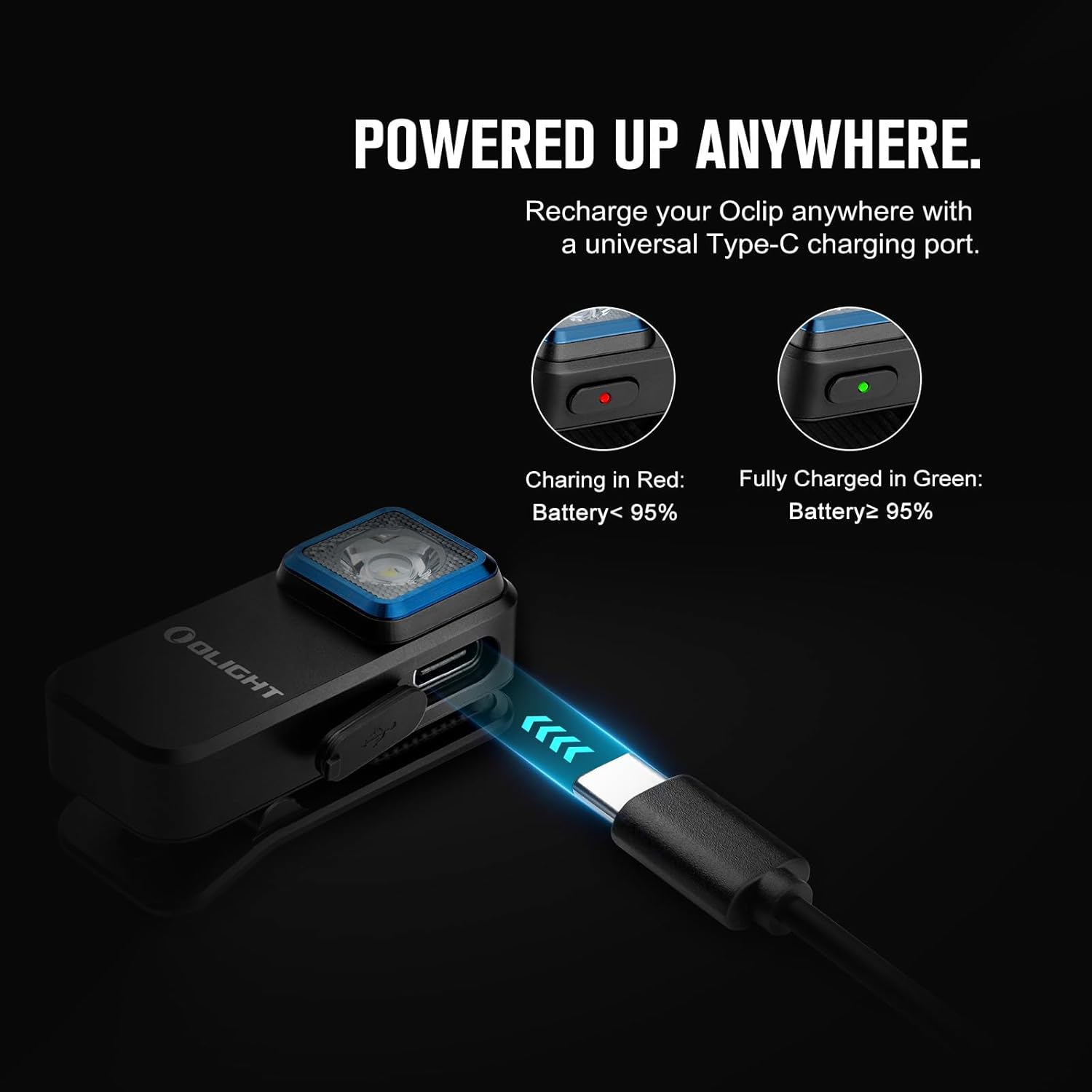OLIGHT Oclip Rechargeable Dual Light Source EDC Clip-On Flashlight - 300 Lumens