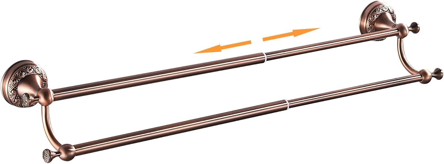 Adjustable Red Copper Bath Towel Holder