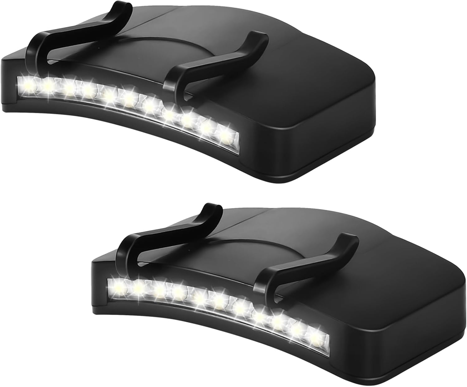 Mudder 2-Piece Hat Light Clip 11 LED Cap Lights
