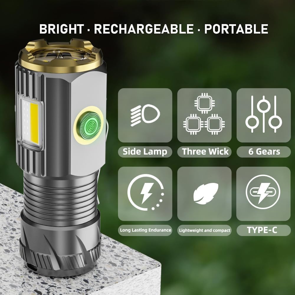 Rechargeable Mini LED Flashlight with 9000 Lumens
