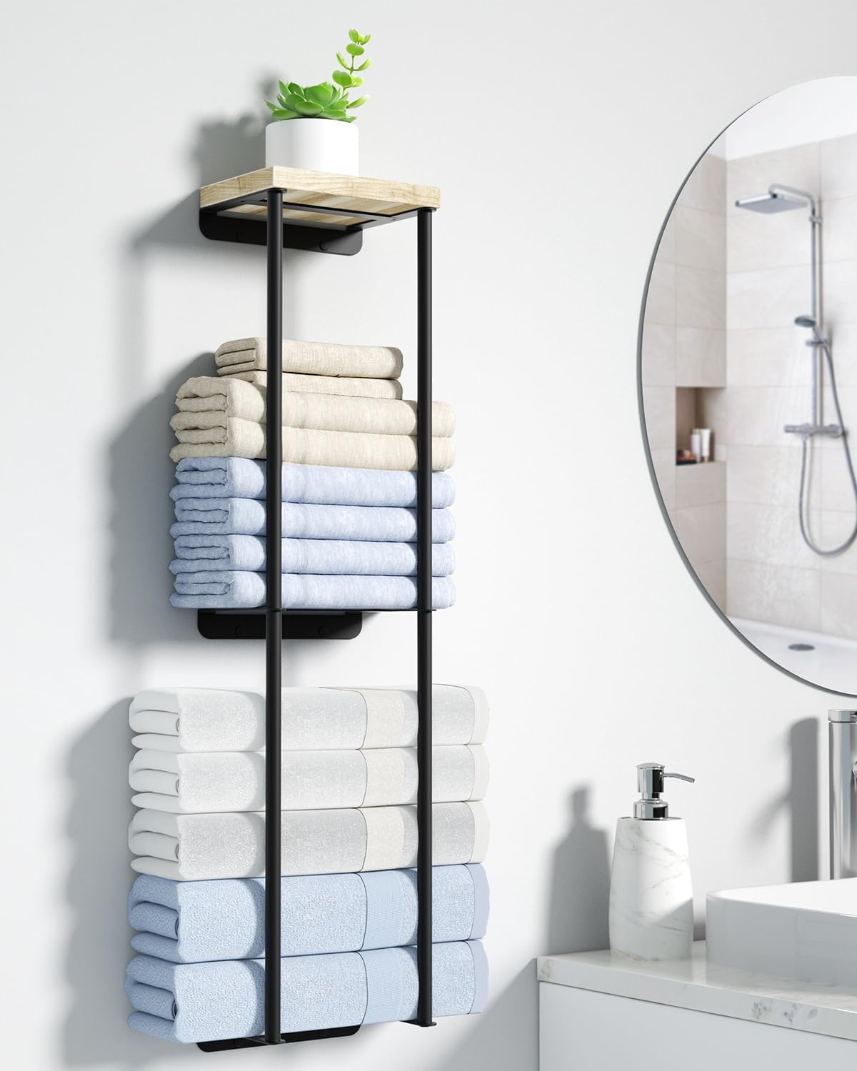 Stylish 2-Tier Metal Towel Rack