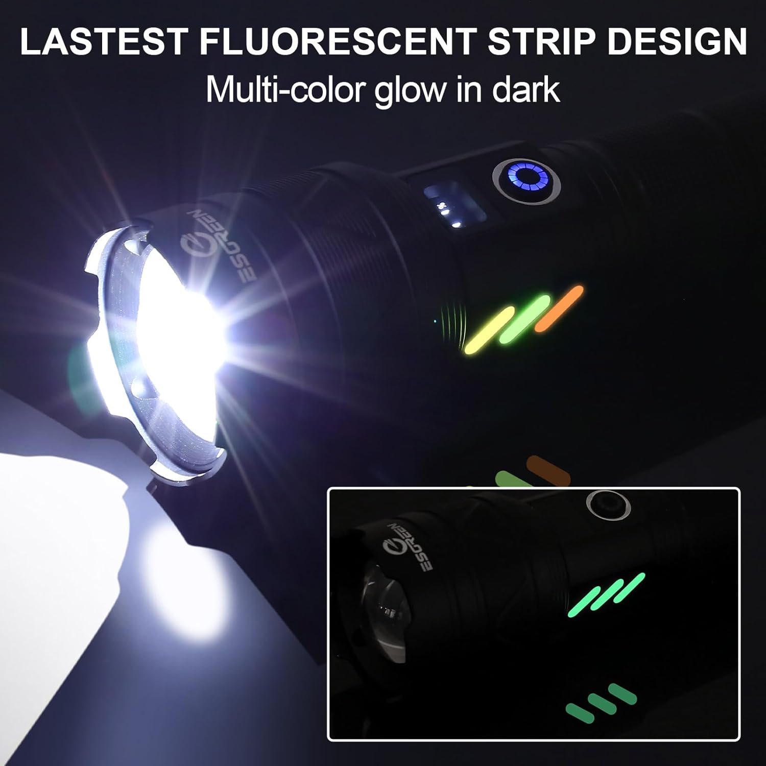 ESGREEN Rechargeable Flashlight with 5000ft Beam