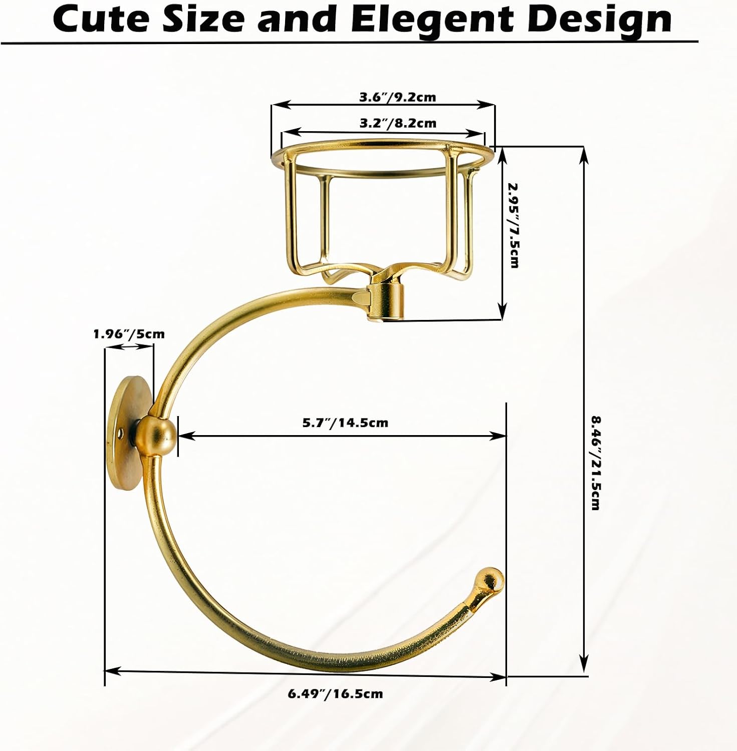 Gold-Tone Towel Holder with Candle Bin for Bathroom More
