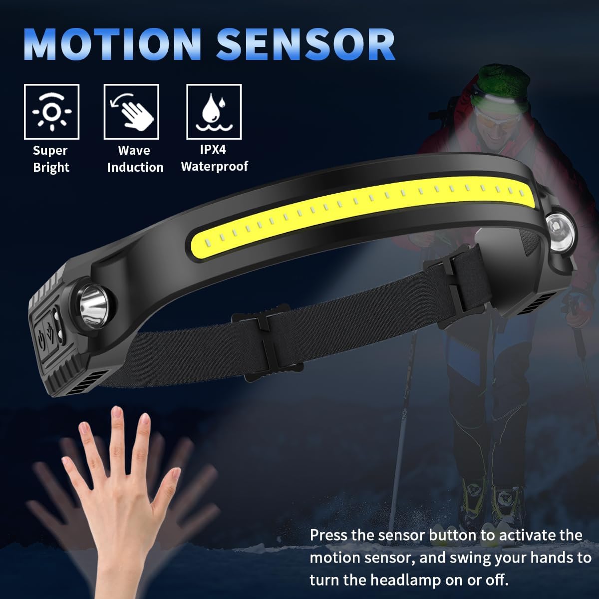 5-Piece Rechargeable 230 Headlamp with 2 Spotlights