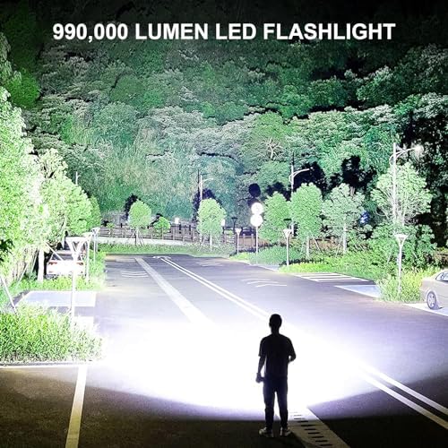 Brighter nights with Lyltings rechargeable LED flashlight 990000 lumens 5 modes waterproof reliable