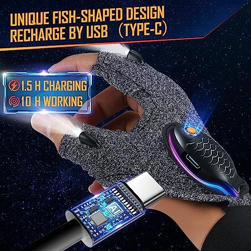 Rechargeable LED Flashlight Gloves Christmas Gifts for MenWomen