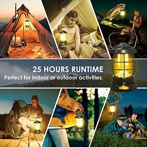 UniqueFire Retro Camping Lantern Rechargeable LED Camping Lantern for Emergency Outdoors