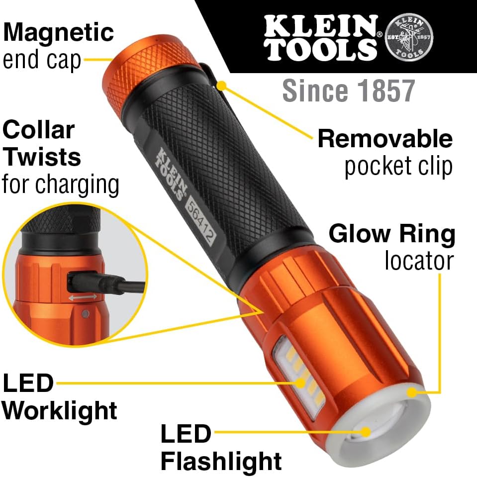 Klein Tools 56412 Rechargeable LED Flashlight