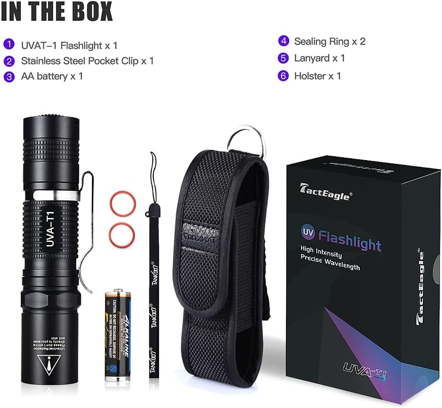 UVA-T1 UV Flashlight Durable Pet Stain Detecting Tool