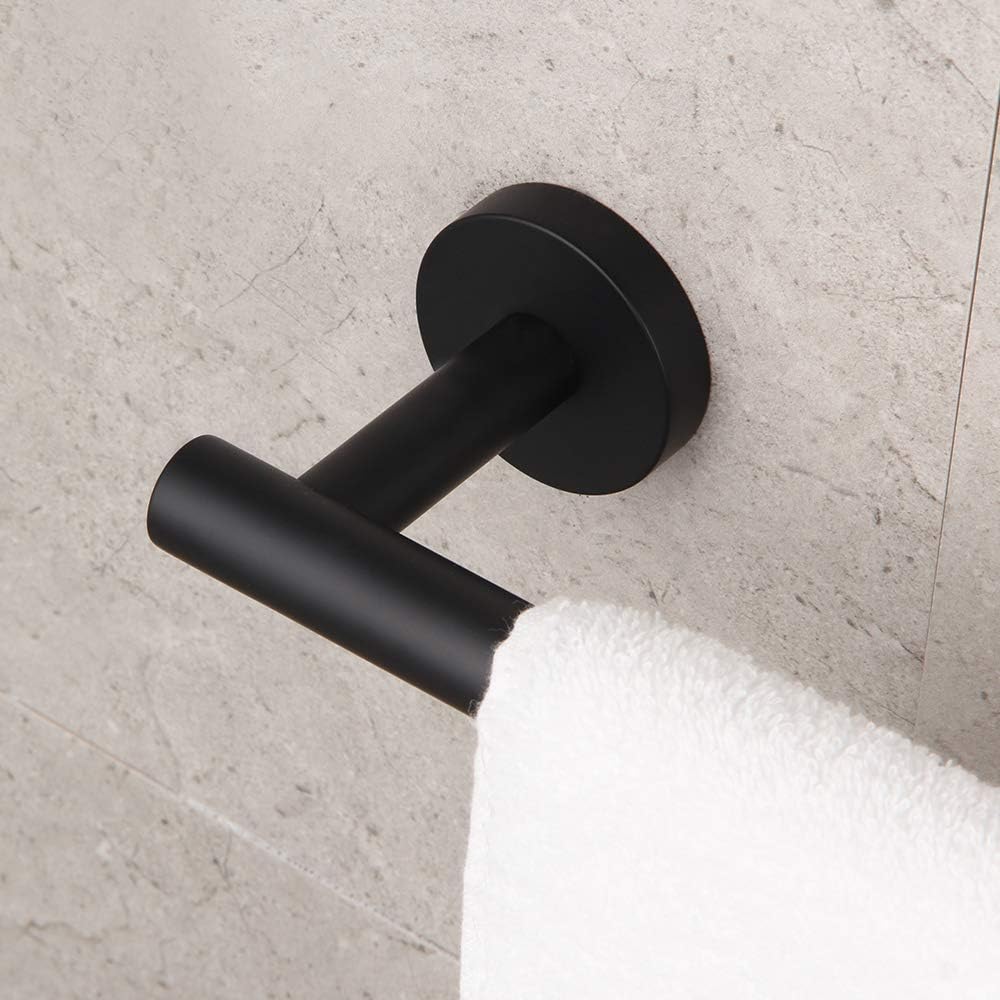 Sturdy Stainless Steel Bathroom Towel Bar Modern Black Design for Home Use