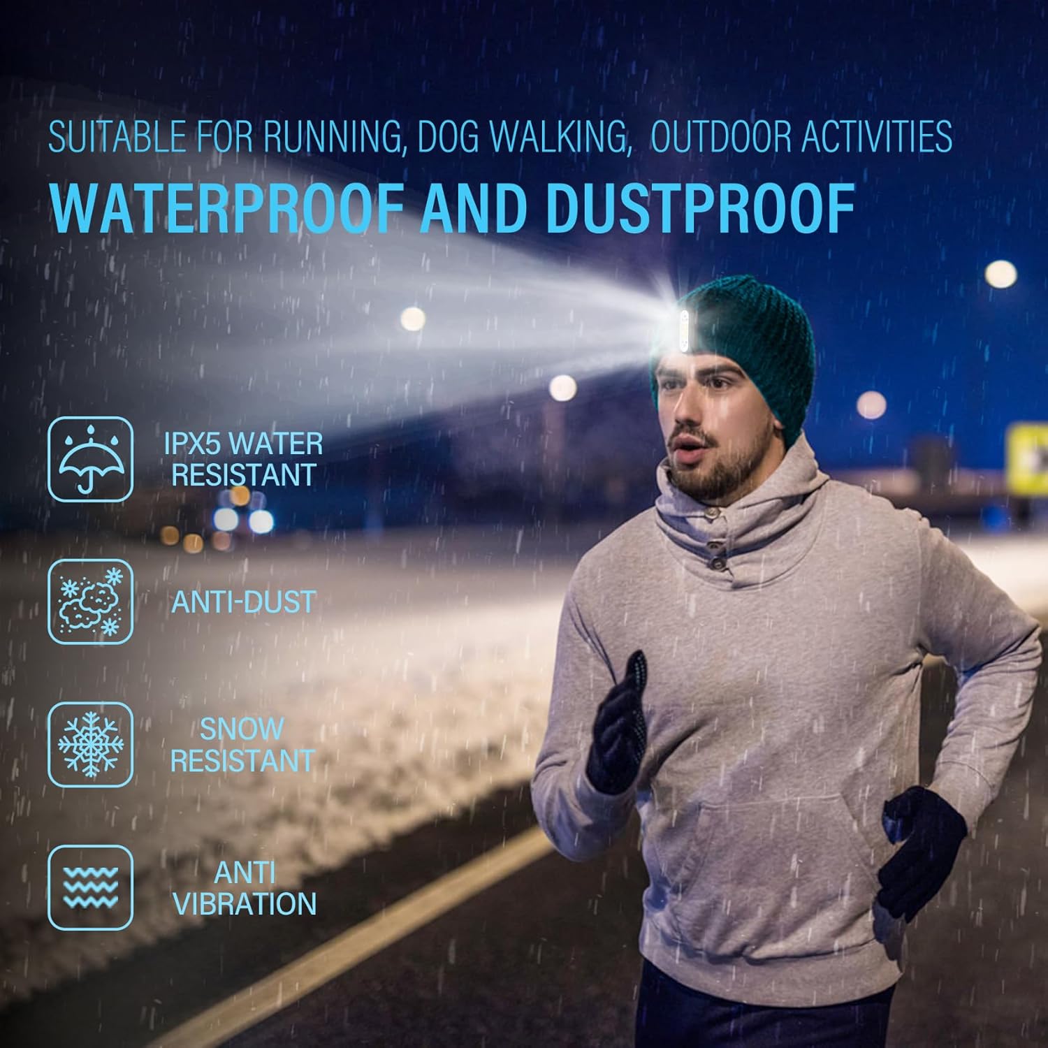 2-Piece Running Light_clip-on Flashlight for Runners