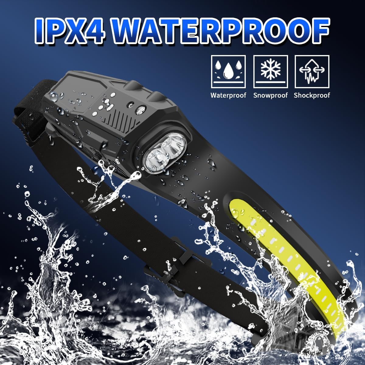 230 Headlamp Super Bright Rechargeable Multi-Mode Motion Sensor Waterproof