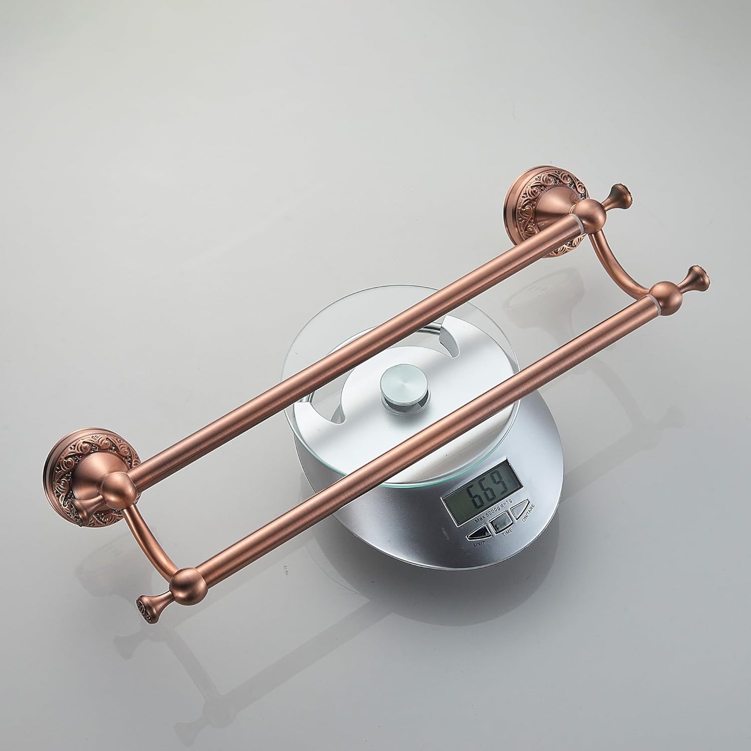 Adjustable Red Copper Bath Towel Holder