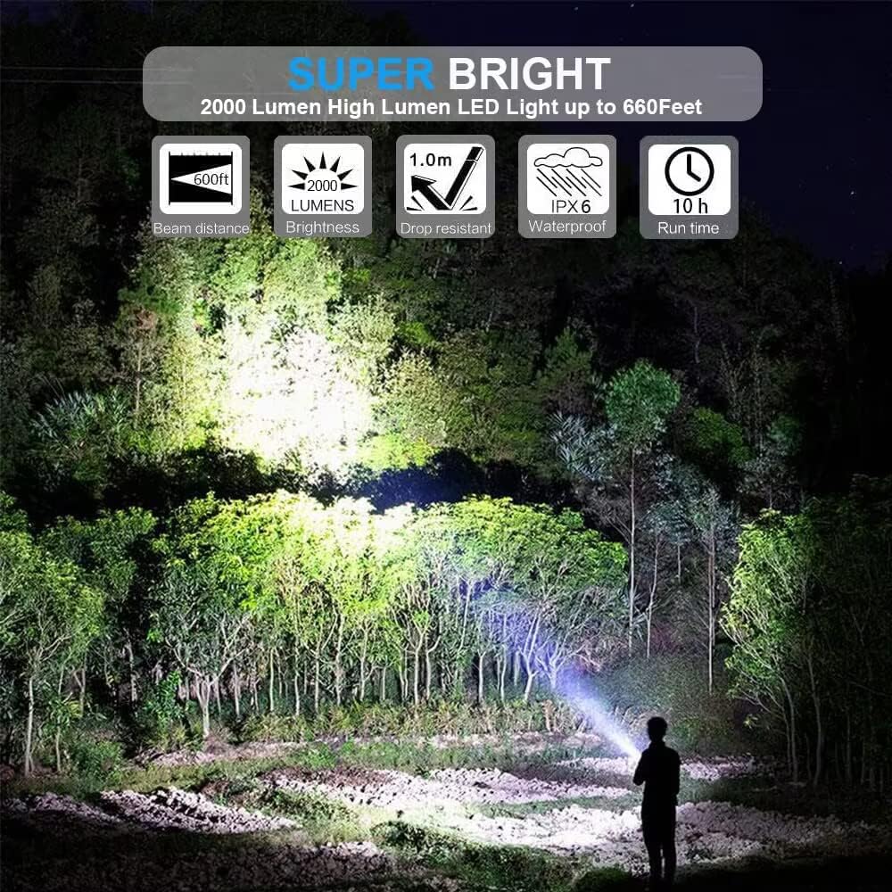 Hoxida Rechargeable LED Flashlight - Waterproof Magnetic Best for Camping