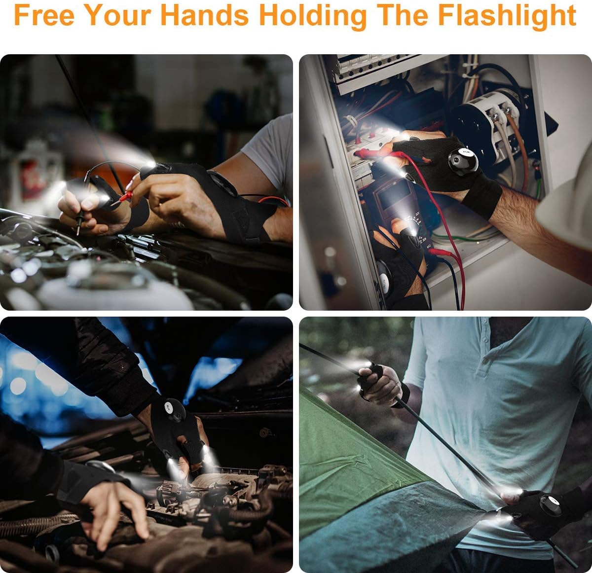Biuonk LED Flashlight Gloves Comfortable Durable and Functional for Everyday Use