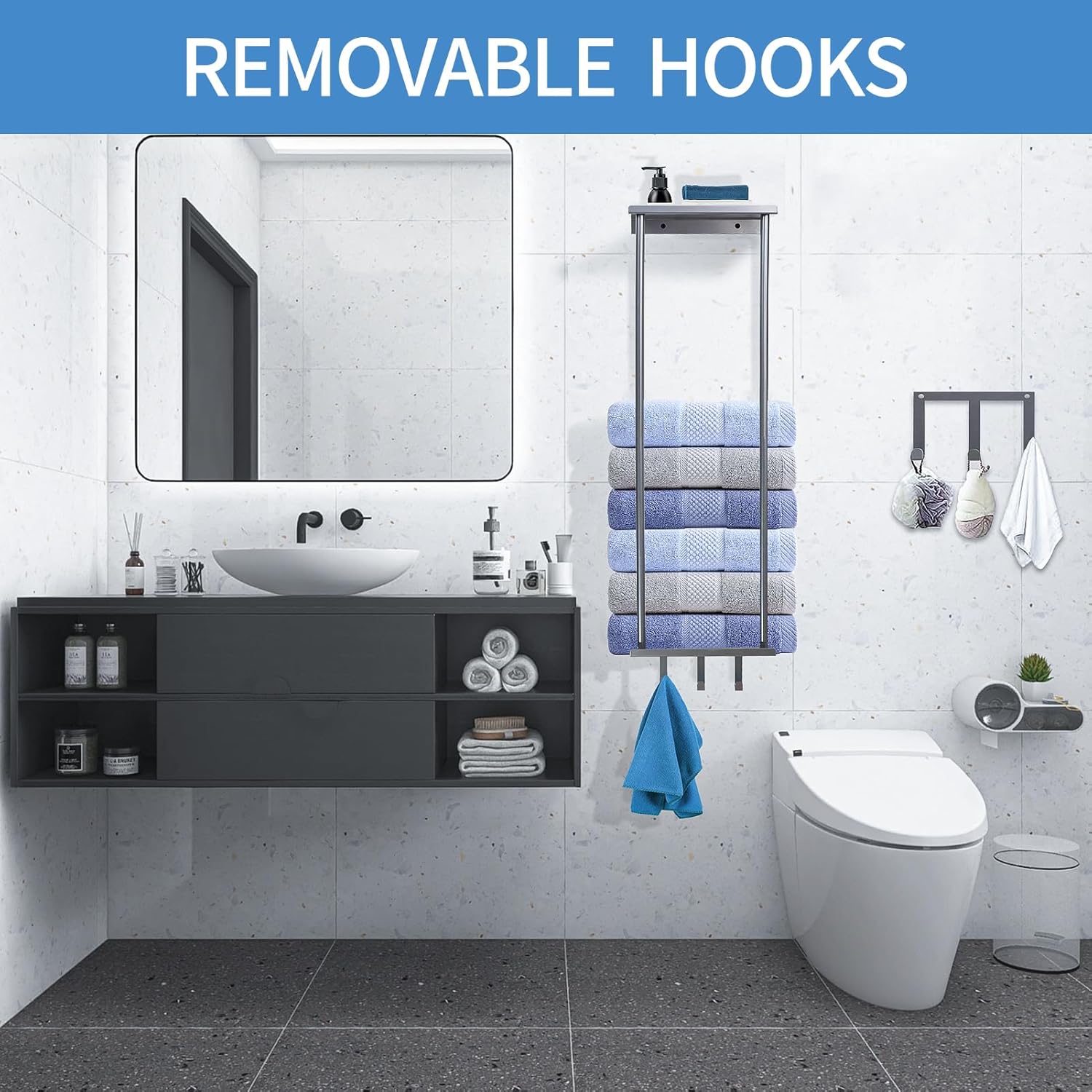 StylishToArray Wall-Mounted Towel Rack Space-Saving Modern Design