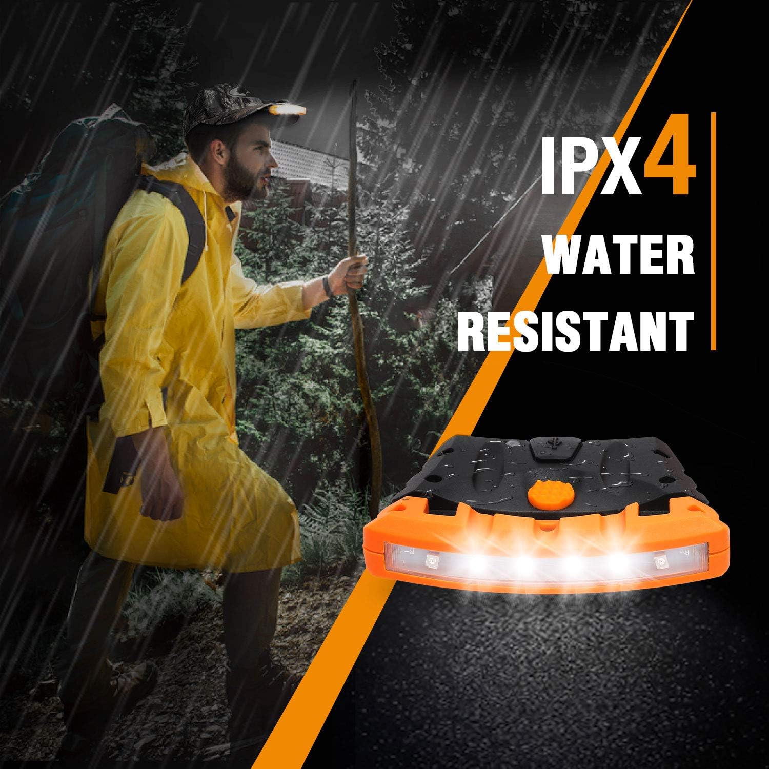 EverBrite 2-Pack Rechargeable Hat Lights Waterproof Pivoting
