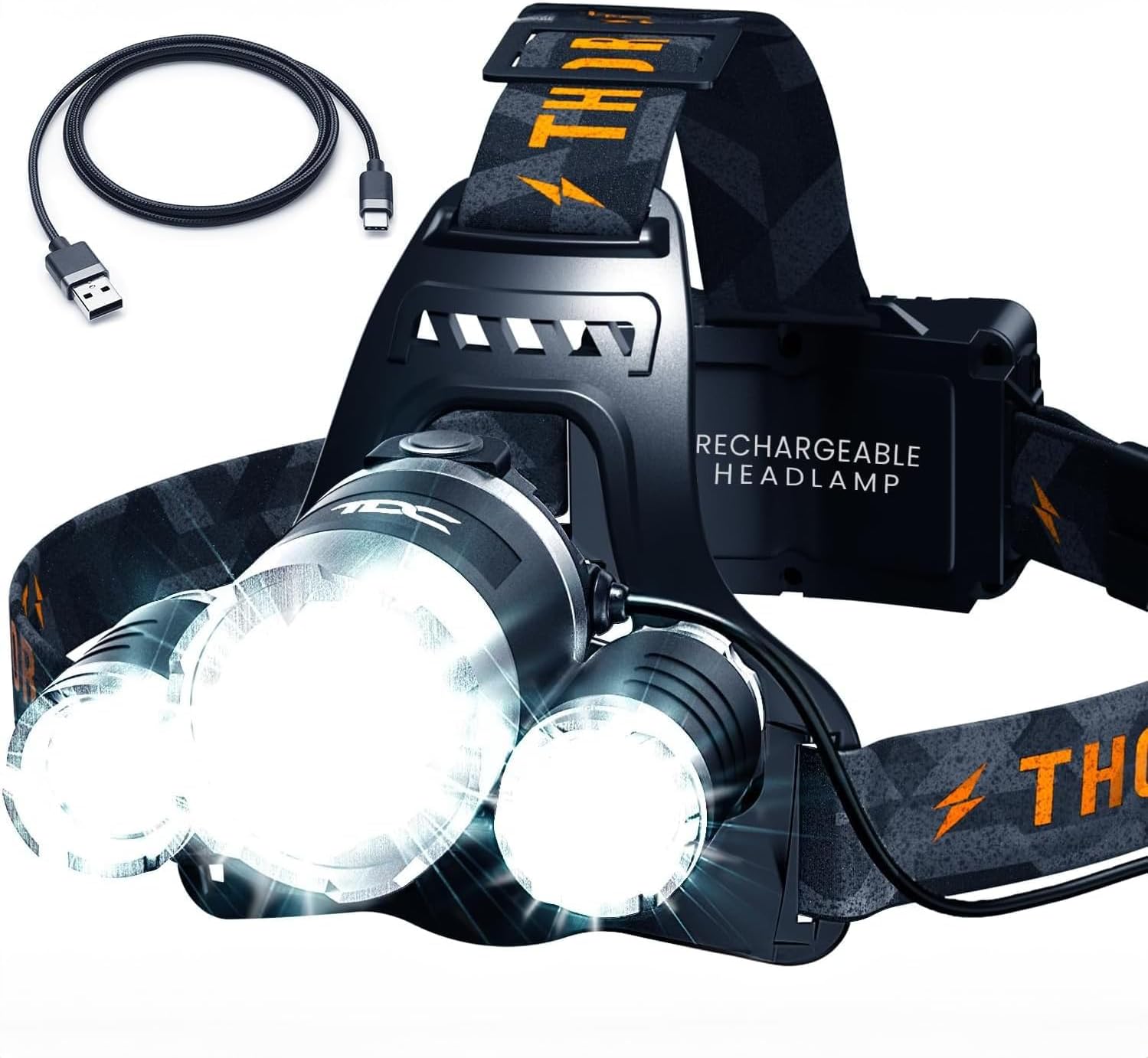 Powerful LED Headlight with Rechargeable Battery