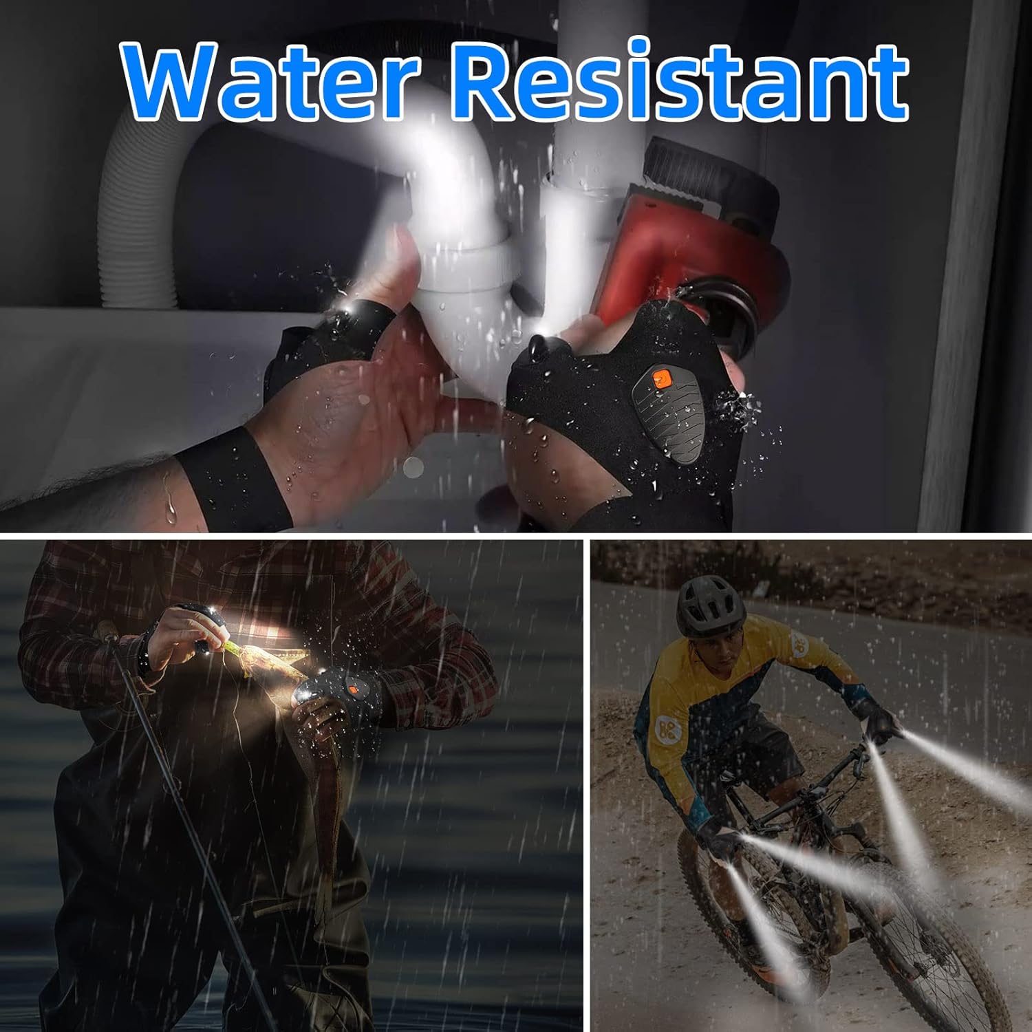 Rechargeable LED Glove for Men Fishing Camping