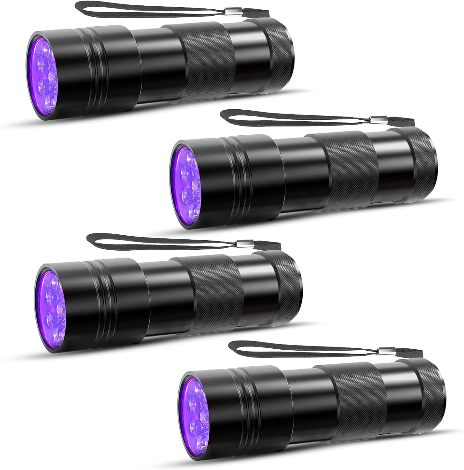 4Pack UV Flashlight for Pets Travelers Compact Waterproof